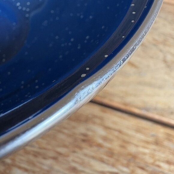 Blue Speckled Enamelware 2 Piece Set Tin Metal Camping Dishes - Picture 10 of 10